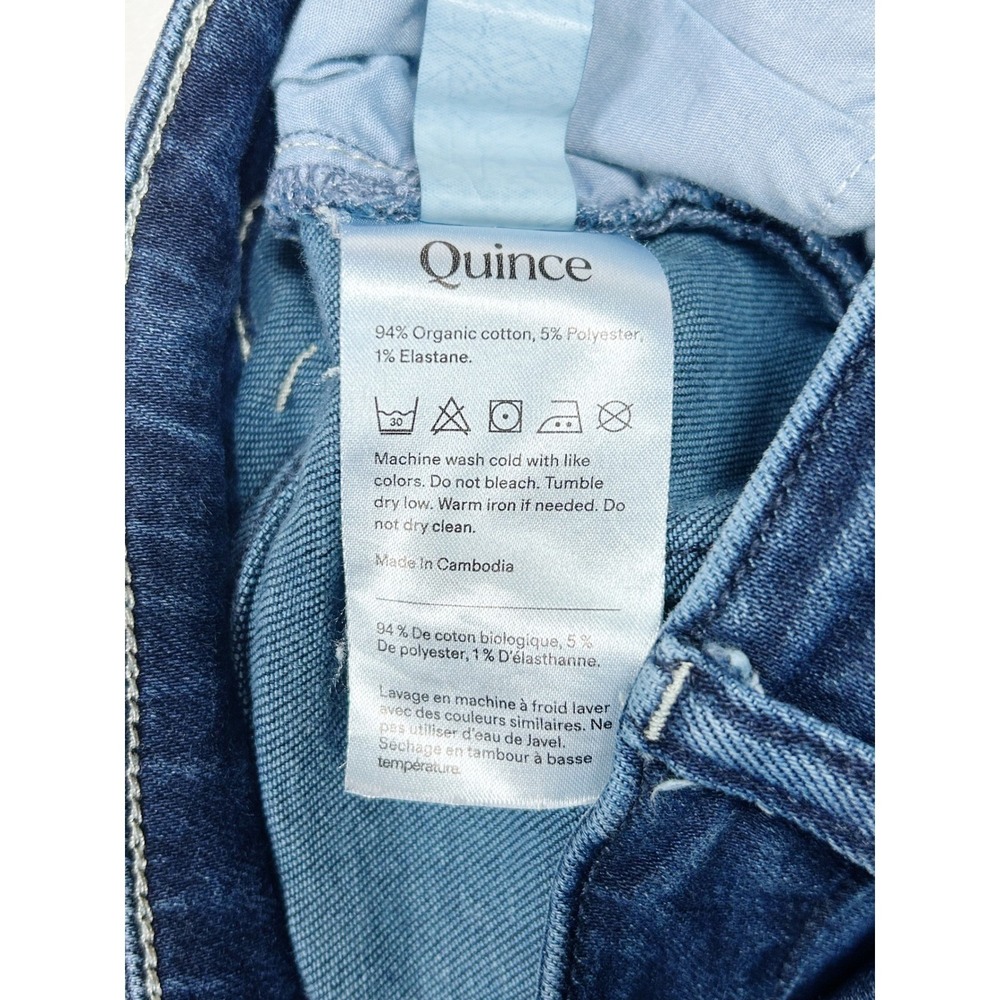 Quince Luna Stretch Flare Jeans Size 32 Dark Wash Wide Leg Quiet Luxury - Picture 10 of 10